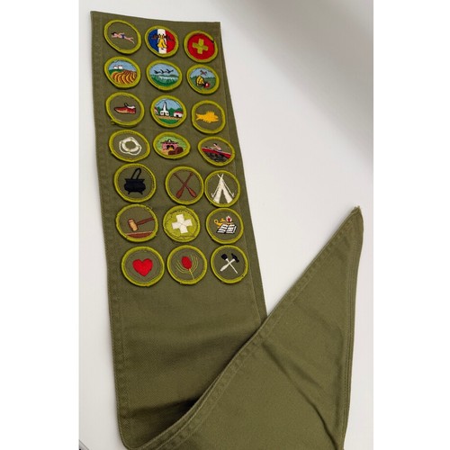 Vintage boy scout sash olive - sash,